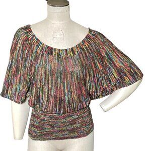 Forever 21 Batwing Multicolor Knit Top Sz M #228i